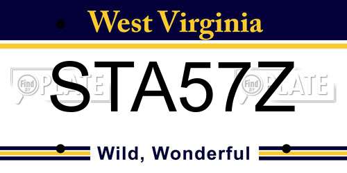 STA57Z West Virginia License Plate