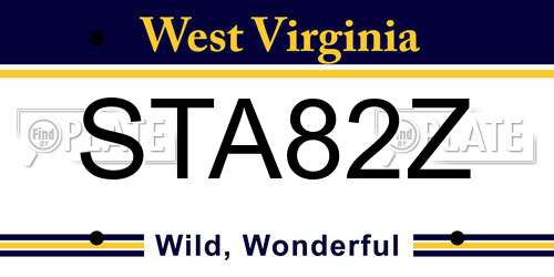 STA82Z West Virginia License Plate