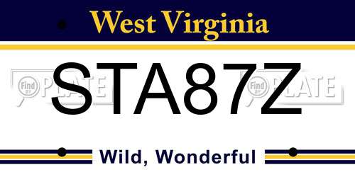 STA87Z West Virginia License Plate