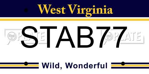 STAB77 West Virginia License Plate