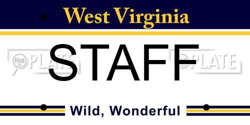 STAFF West Virginia License Plate
