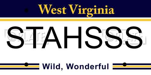 STAHSSS West Virginia License Plate