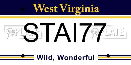 STAI77 West Virginia License Plate
