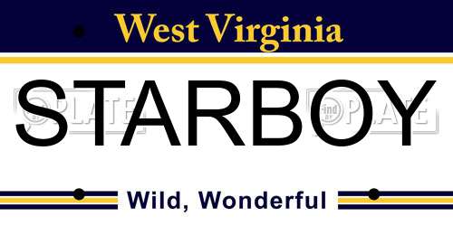 STARBOY West Virginia License Plate