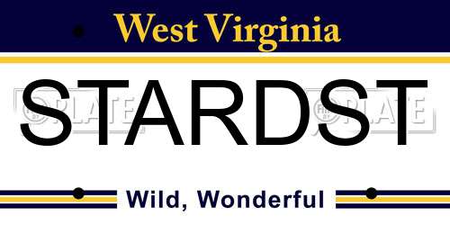 STARDST West Virginia License Plate