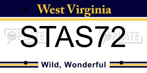 STAS72 West Virginia License Plate