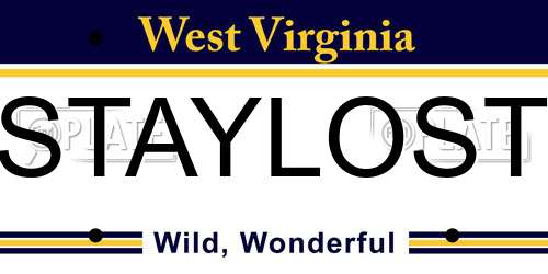 STAYLOST West Virginia License Plate