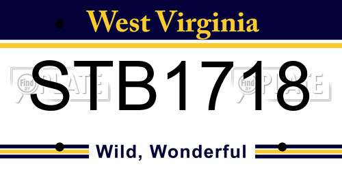 STB1718 West Virginia License Plate