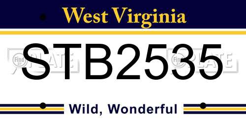 STB2535 West Virginia License Plate