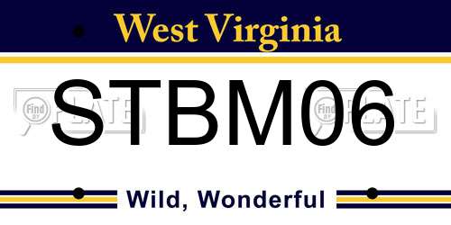 STBM06 West Virginia License Plate