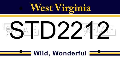 STD2212 West Virginia License Plate