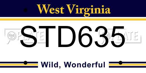 STD635 West Virginia License Plate