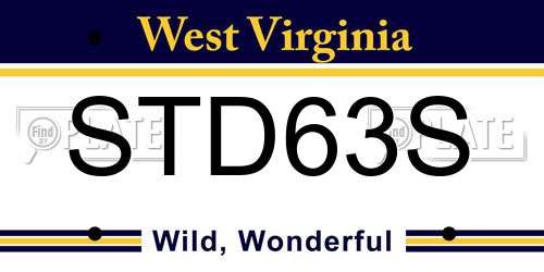 STD63S West Virginia License Plate