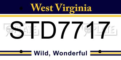 STD7717 West Virginia License Plate