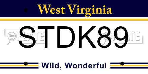 STDK89 West Virginia License Plate