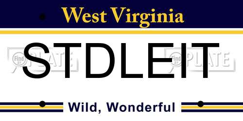 STDLEIT West Virginia License Plate