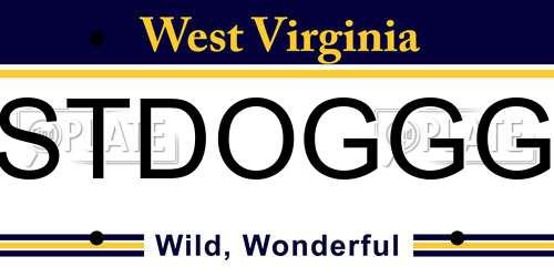STDOGGG West Virginia License Plate