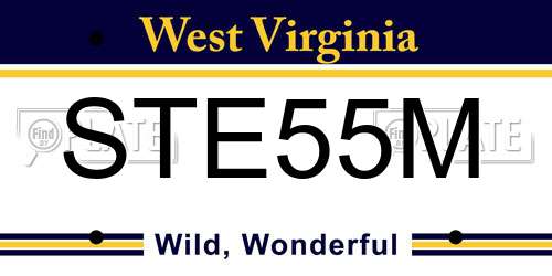 STE55M West Virginia License Plate