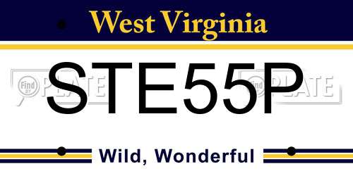 STE55P West Virginia License Plate
