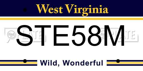 STE58M West Virginia License Plate