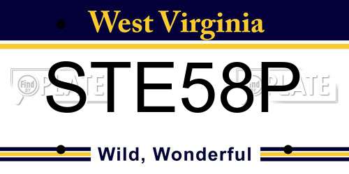 STE58P West Virginia License Plate