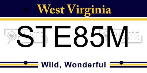 STE85M West Virginia License Plate