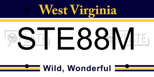 STE88M West Virginia License Plate
