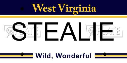 STEALIE West Virginia License Plate