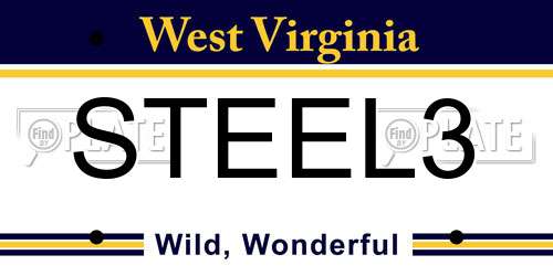 STEEL3 West Virginia License Plate