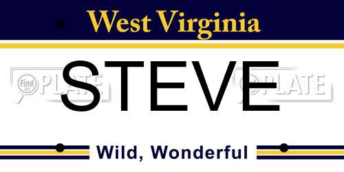 STEVE West Virginia License Plate