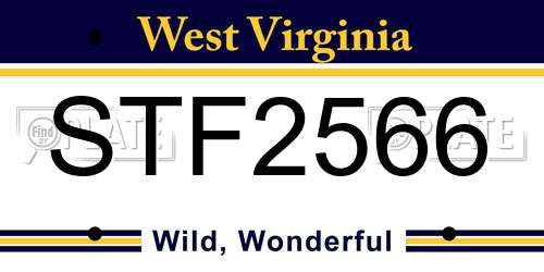 STF2566 West Virginia License Plate