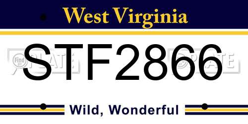 STF2866 West Virginia License Plate