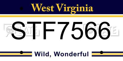 STF7566 West Virginia License Plate