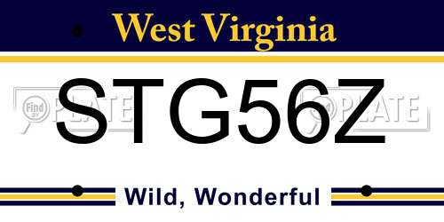 STG56Z West Virginia License Plate
