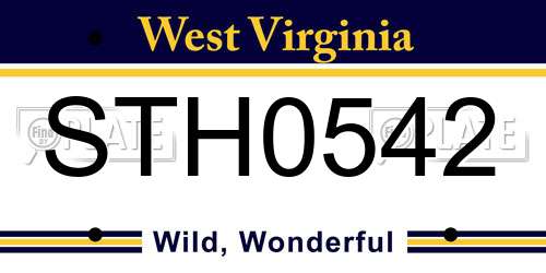 STH0542 West Virginia License Plate