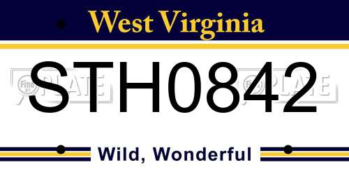STH0842 West Virginia License Plate