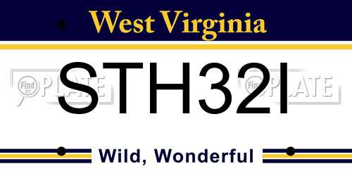 STH32I West Virginia License Plate