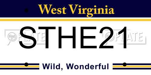 STHE21 West Virginia License Plate