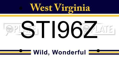 STI96Z West Virginia License Plate