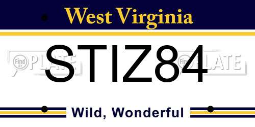 STIZ84 West Virginia License Plate