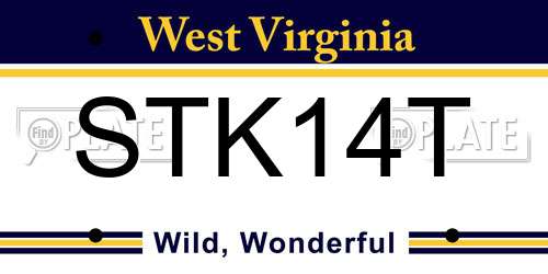 STK14T West Virginia License Plate