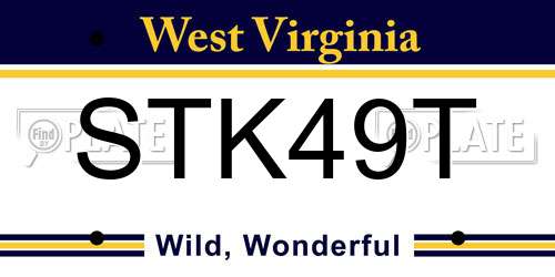 STK49T West Virginia License Plate