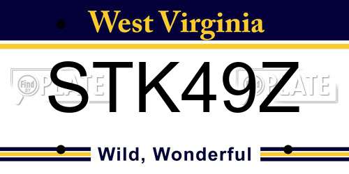 STK49Z West Virginia License Plate