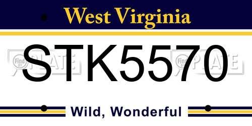 STK5570 West Virginia License Plate