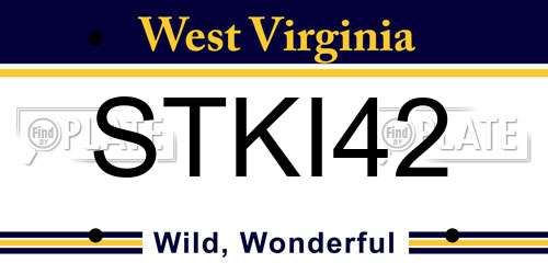 STKI42 West Virginia License Plate