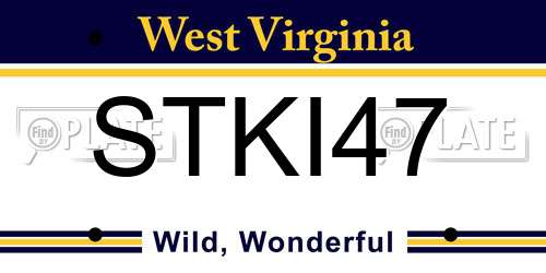 STKI47 West Virginia License Plate