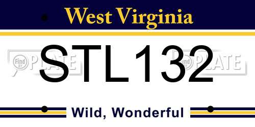 STL132 West Virginia License Plate