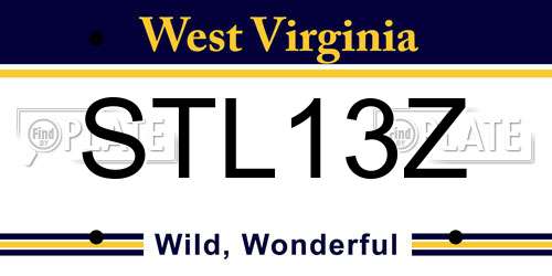 STL13Z West Virginia License Plate