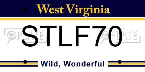 STLF70 West Virginia License Plate