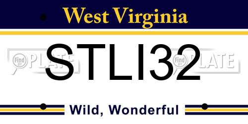 STLI32 West Virginia License Plate